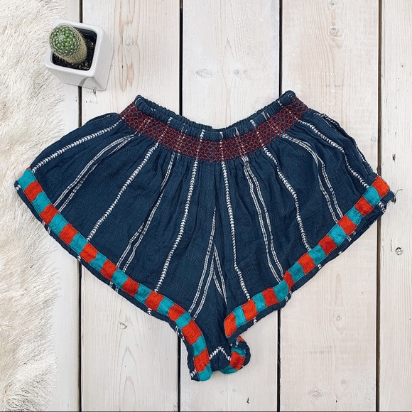 Piper by Townsen | Blue Striped Flowy Bloom Shorts - Picture 3 of 5